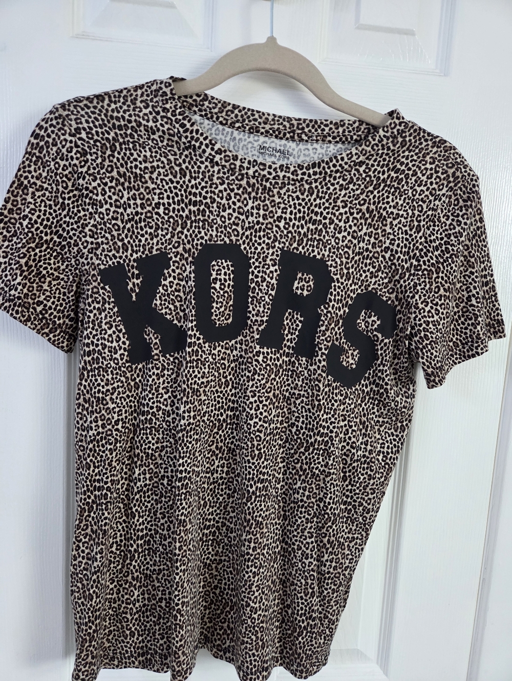 MICHAEL Michael Kors Leopard Print Tee in Brown and Black